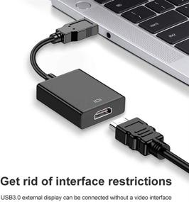 img 1 attached to 🔌 USB to HDMI Adapter - Convert Video from USB 3.0/2.0 to HDMI for Multi-Display - Windows 7 8 10 PC Laptop & Desktop, Monitor, Projector, HDTV [Not Compatible with Chromebook]