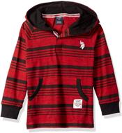 u.s. polo assn. boys' long sleeve hooded t-shirt: fashionable & comfortable! logo