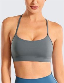 img 3 attached to 👙 CRZ YOGA Women's Low Impact Strappy Padded Sports Bra - Y Racer Back Spaghetti Straps Yoga Bra Tops