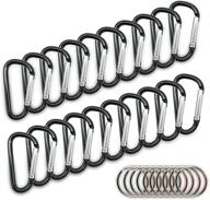 multipurpose 20pcs mini aluminum carabiners with key rings - lightweight d shape keychain clips for indoor and outdoor use логотип