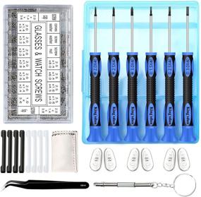 img 4 attached to Kingsdun Eyeglass Repair Tool Kit: Upgraded Precision Screwdriver Set, Nose Pads, Screws, 🔧 and Retainer Strap Included – Ideal for Eyeglass, Sunglass, Spectacles, Clock Repair and More