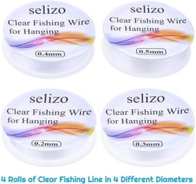 img 3 attached to Transparent Fishing Wire, Selizo 4-Piece Clear String Line for Jewelry Making, Hanging Decorations, Crafts – Invisible Nylon Thread Cord in 4 Sizes