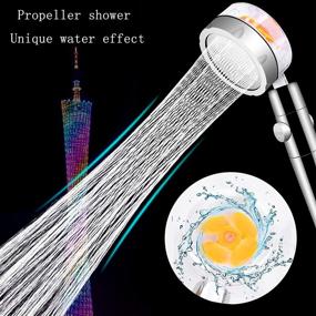 img 3 attached to 💛 2021 High Pressure Handheld Propeller Turbo Fan Hydro Jet Shower Head - Easy Install Spa Shower Head with Spinning Action (Yellow)