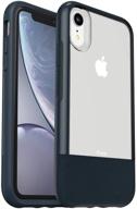 otterbox statement series for iphone xr - lucent jade (clear/dark jade/dark jade leather) logo