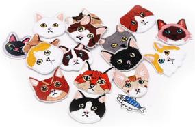 img 1 attached to 17pcs Cat and Fish Iron On Patches Embroidered Motif Applique Assorted Sizes - DIY Jeans, Jackets, Kid's Clothing, Bags, Caps, Arts & Crafts