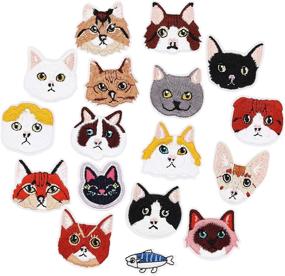 img 4 attached to 17pcs Cat and Fish Iron On Patches Embroidered Motif Applique Assorted Sizes - DIY Jeans, Jackets, Kid's Clothing, Bags, Caps, Arts & Crafts