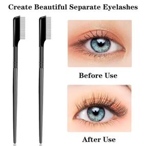 img 1 attached to 👁️ Eyelash Comb Eyelash Separator Curler - Set of 2, Eyelash Brush with Metal Teeth, Mascara Separated Lash Comb Grooming Brushes, Eye Makeup Tool