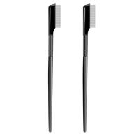 👁️ eyelash comb eyelash separator curler - set of 2, eyelash brush with metal teeth, mascara separated lash comb grooming brushes, eye makeup tool logo