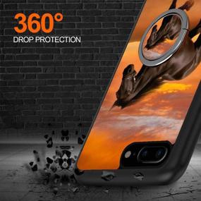 img 1 attached to Horse IPhone 7 Plus 8 Plus Case With Grip Ring Holder Multi-Function Cover Slim Soft And Hard Tire Shockproof Protective Phone Case Slim Hybrid Shockproof Case For IPhone 7 Plus 8 Plus