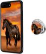 horse iphone 7 plus 8 plus case with grip ring holder multi-function cover slim soft and hard tire shockproof protective phone case slim hybrid shockproof case for iphone 7 plus 8 plus logo