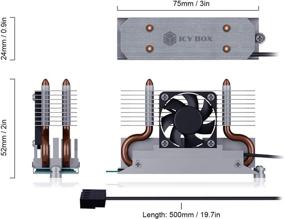 img 3 attached to Icy Box Aluminum Alloy Heatsink with Fan - Achieve Optimal Heat Dissipation for M.2 SSD 2280 in DIY Desktop PCs (Black)