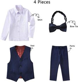 img 2 attached to 👶 Christmas Toddler Boy's Clothing Dress Suit with Bowtie