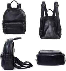 img 3 attached to Leather Backpack Antitheft Rucksack Fashion
