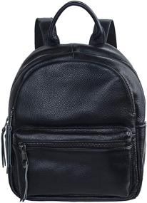 img 4 attached to Leather Backpack Antitheft Rucksack Fashion