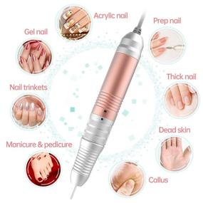 img 1 attached to 💅 Delanie Nail Drill: Профессиональный аппарат с частотой 35000 об/мин для акриловых ногтей, удаления полигеля, формирования - низкий уровень шума, вибрации, нагрева - розовое золото (не перезаряжаемый)