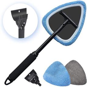 img 4 attached to 🚗 AutoEC Car Window Glass Cleaner Wand with Ice Scraper - Convenient Interior Cleaning Tool for Cars, SUVs, and Trucks