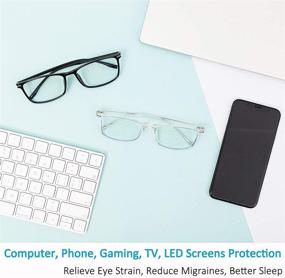 img 2 attached to 👓 Stamen Blue Light Blocking Glasses: Premium TR90 Frame Anti-Eyestrain UV Filter Lens for Women and Men - Ideal Computer, Gaming, and Phone Glasses