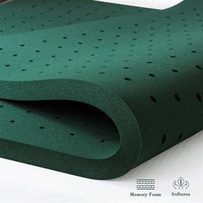 img 1 attached to 🌙 Enhance Sleep Comfort with CHUN YI 2 Inch Gel Infused Mattress Topper for Cooling and Breathable Body Support (Green, Twin)