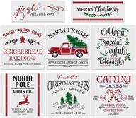 🎄 8pcs large christmas stencils - 12x12 inches reusable merry christmas stencils with candy cane, christmas tree, gingerbread, reindeer, jingle all the way designs - create your own farmhouse christmas wood signs logo