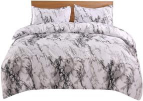 img 3 attached to 🛏️ YMY Marble Pattern Lightweight Microfiber Bedding Duvet Cover Set