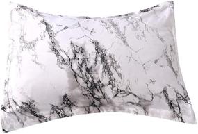 img 2 attached to 🛏️ YMY Marble Pattern Lightweight Microfiber Bedding Duvet Cover Set