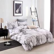 🛏️ ymy marble pattern lightweight microfiber bedding duvet cover set logo