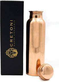 img 4 attached to 🧃 Cretoni Copperlin Classic-Series Pure Copper Water Bottle: Original Glossy Smooth Style for Sports, Fitness, Yoga, Natural Health Benefits – 900ml/30oz