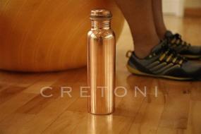 img 2 attached to 🧃 Cretoni Copperlin Classic-Series Pure Copper Water Bottle: Original Glossy Smooth Style for Sports, Fitness, Yoga, Natural Health Benefits – 900ml/30oz