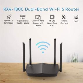 img 2 attached to AX1800 Wi-Fi 6 Router with 4-Stream Technology, Dual-Band Gigabit Router with OFDMA, MU-MIMO, Beamforming, Smart Connect, and Wi-Fi Easy Mesh. Features 1x Gigabit WAN Port and 4x Gigabit LAN Ports.