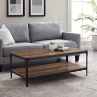 🌳 walker edison declan urban industrial angle iron and wood coffee table, 46 inch: embrace rustic elegance with the rustic oak finish! логотип