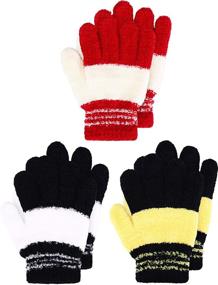 img 4 attached to Gloves Fingers Knitted Mitten Winter Girls' Accessories for Cold Weather