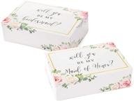 🌸 floral bridesmaid gifts box set - 1 maid of honor proposal box and 5 will you be my bridesmaid boxes - bridesmaid proposal box set 6 pack logo