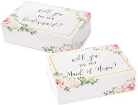 img 4 attached to 🌸 Floral Bridesmaid Gifts Box Set - 1 Maid of Honor Proposal Box and 5 Will You be My Bridesmaid Boxes - Bridesmaid Proposal Box Set 6 Pack