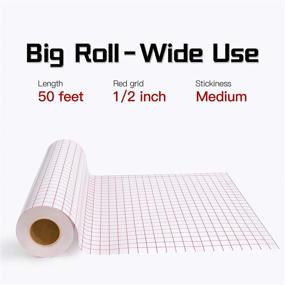 img 3 attached to 🔍 YRYM HT Clear Vinyl Transfer Paper Tape Roll - 12 x 50 FT with Alignment Grid Application Tape for Silhouette Cameo and Cricut - Adhesive Vinyl for Decals, Signs, Windows, and Stickers