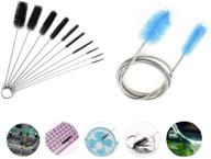 🐠 ouioui 11-piece aquarium cleaning brush set with stainless steel double ended hose kit and nylon scrub brush bottle cleaner - effective water filter pipe, air tube, and hose cleaning solution логотип