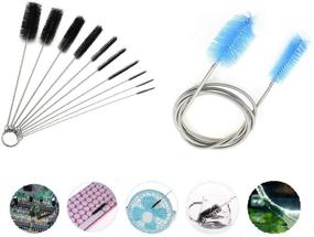 img 4 attached to 🐠 Ouioui 11-Piece Aquarium Cleaning Brush Set with Stainless Steel Double Ended Hose Kit and Nylon Scrub Brush Bottle Cleaner - Effective Water Filter Pipe, Air Tube, and Hose Cleaning Solution