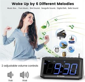 img 1 attached to 🔔 Premium Alarm Clock Radio with Vibrating Bed Shaker, FM Radio, USB Charging Port - Ideal for Heavy Sleepers, Dual Alarms, 7 Soothing Sounds