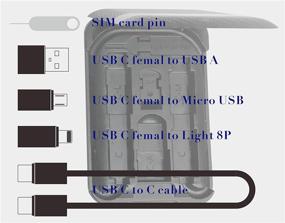 img 3 attached to 🔌 Универсальный кабель-адаптер USB C к C для зарядки/передачи данных + 3 коннектора: Женский Type C к USB A/Micro USB/Адаптер Lightning 8P | Совместим с iPhone/Samsung/Huawei/Oneplus и устройствами с Type-C