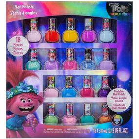img 4 attached to Trolls World Tour - Townley Girl Non Toxic Peel Off Nail Polish Set for Kids, 18 Pieces: Vibrant Colors and Safe Fun!