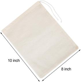 img 2 attached to 🧦 Tatuo 4-Pack Cheesecloth Bags for Nut Milk Straining, Muslin Bags for Yogurt, Coffee, Tea, and Juice Filtering (Small 8x10 Inches)