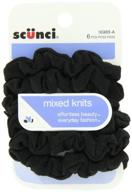 💁 effortless beauty mini slinky black twisters by scunci: 18, 3 count – sleek hair accessories for easy styling logo