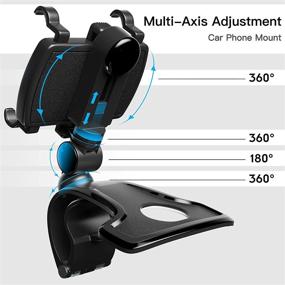 img 2 attached to PZOZ Car Phone Holder: Multi-Axis 360 Degree Rotation Car Dashboard Mount Stand for iPhone 11/12 Pro Max XS Max XR, Samsung Galaxy S21/S20/FE, LG & More