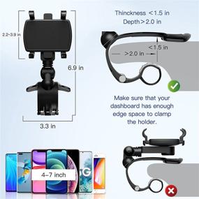 img 3 attached to PZOZ Car Phone Holder: Multi-Axis 360 Degree Rotation Car Dashboard Mount Stand for iPhone 11/12 Pro Max XS Max XR, Samsung Galaxy S21/S20/FE, LG & More
