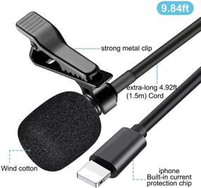 img 3 attached to 🎙️ Lavalier Lapel Microphone Condenser Mic for iPhone 8/8P/X/XR/11/12, Omnidirectional Sound Collection for YouTube Vlogging, Facebook Interviews, Livestream Video Recording - 9.8 ft Cable