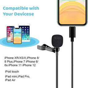 img 1 attached to 🎙️ Lavalier Lapel Microphone Condenser Mic for iPhone 8/8P/X/XR/11/12, Omnidirectional Sound Collection for YouTube Vlogging, Facebook Interviews, Livestream Video Recording - 9.8 ft Cable