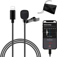 🎙️ lavalier lapel microphone condenser mic for iphone 8/8p/x/xr/11/12, omnidirectional sound collection for youtube vlogging, facebook interviews, livestream video recording - 9.8 ft cable logo