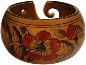 img 2 attached to 🎉 2021 Clearance Sale - ABHANDICRAFTS Ceramic Yarn Bowl: Large Multicolored Floral Design for Knitting & Crochet