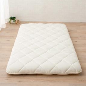 img 4 attached to 🛏️ EMOOR CLASSE Japanese Twin Size Floor Futon Mattress (39x79in), White, Foldable Sleeping Bed Tatami Mat Pad with Cotton Topper - Made in Japan