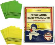 🚿 revitalizing asian bath washcloth set - 8pcs yellow & green fouba logo