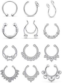 img 4 attached to Jenxnjsjo Septum Rings Piercing Piercings